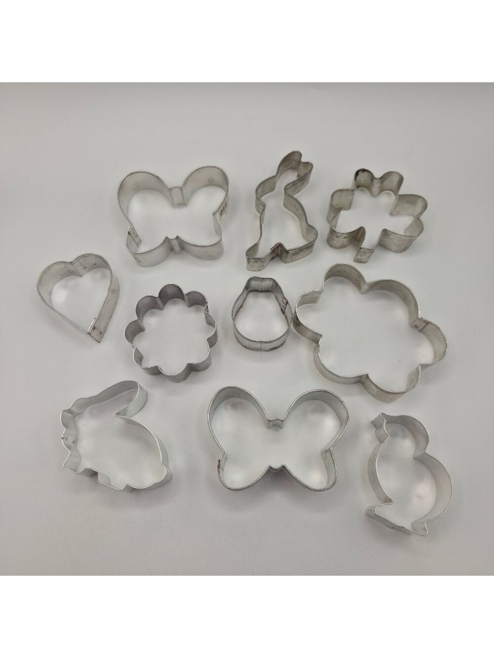 Vtg Cookie Cutters Butterfly Rabbit Clover Heart Spring Shapes Wilton Set of 10